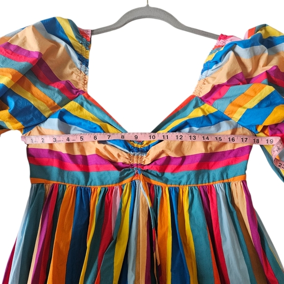 Farm Rio Rainbow Stripe Midi Dress - Picture 9 of 9